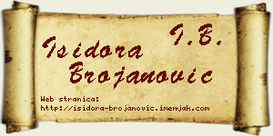 Isidora Brojanović vizit kartica